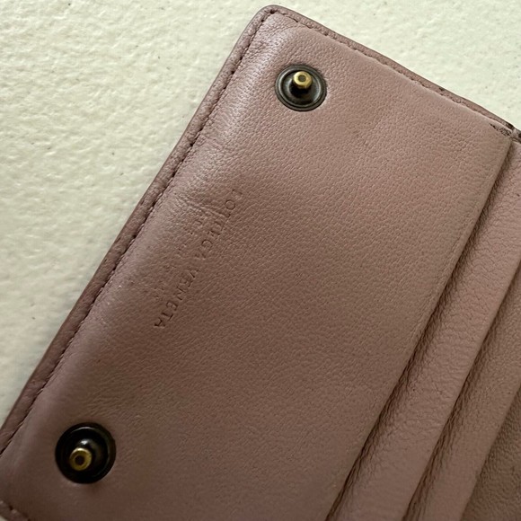 BOTTEGA VENETA Intrecciato Leather Bi-Fold Card Holder Wallet Snap On Dusty Pink - Picture 10 of 13